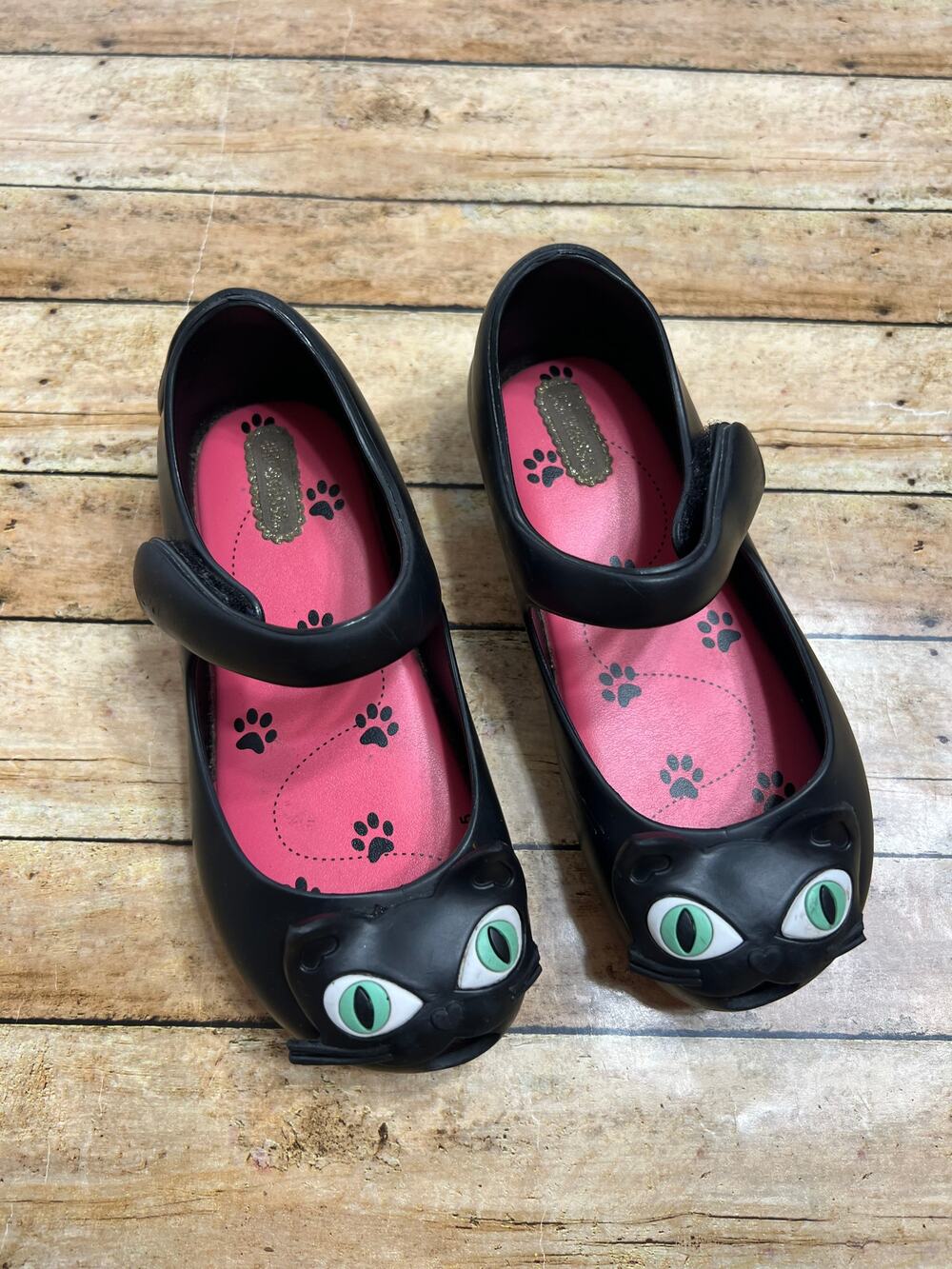 Mini Melissa Black Cat Mary Jane Jelly Shoes Toddler Girl Size 10